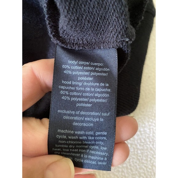 Tommy Hilfiger Hoodie Women's Size Small Long Sleeve Navy Blue Logo Spellout - Picture 5 of 7